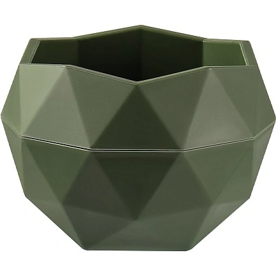 Кашпо для цветов пластиковое 0,45л d-12,3см "Топаз" Тёплая хвоя