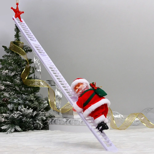 Дед Мороз на лестнице "Под новогодней звездой" 25 см