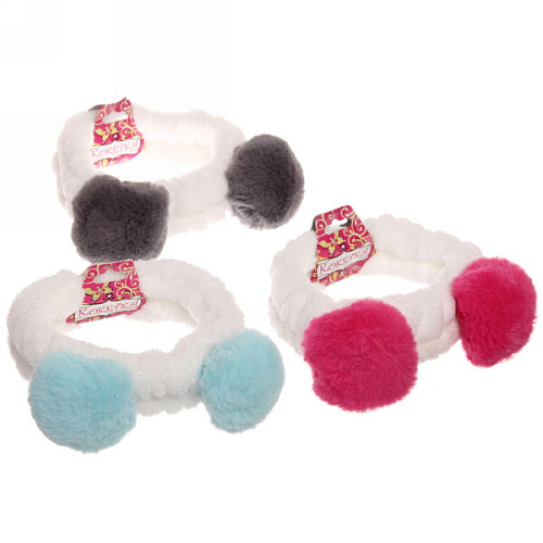 Повязка на голову Кокетка - Шарики, микс 6 цветов, 7,55см_4