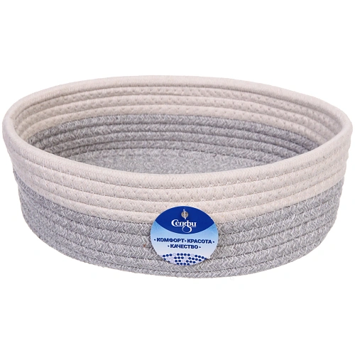 Корзинка плетёная интерьерная ЭЛИНГАРТ, цвет серыйбелый, 28228см, (лейбл селфи)_7