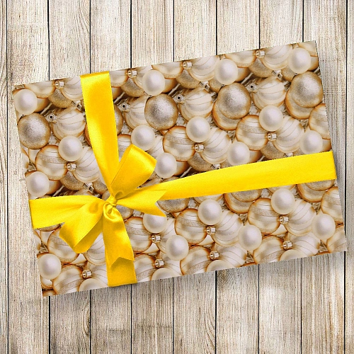 Бумага упаковочная 50х70 см Волшебные шары,  шампань (1 лист)_8