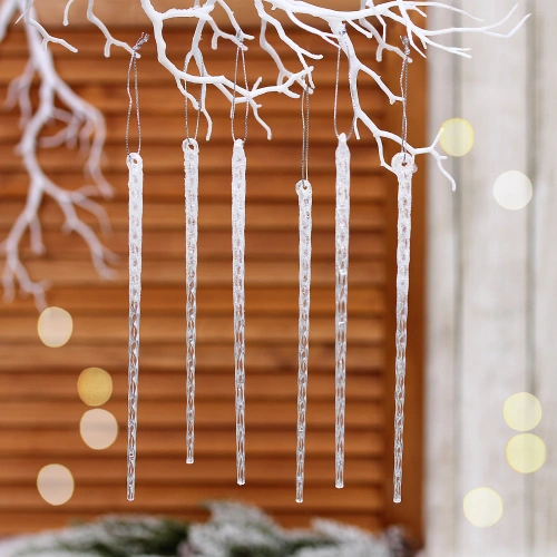 Подвеска "Снежный хрусталь" 18 см (набор 6 шт), Белый