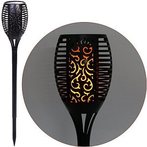 Фонарь садовый "Факел большой" 77*12 см, на солнечной батарее, Теплый белый (эффект пламени)