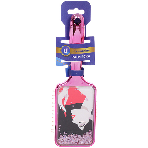 Расческа массажная зеркальная Animals, принт девушки, микс 4 цвета, 7235см, (блистер Ultramarine)_5
