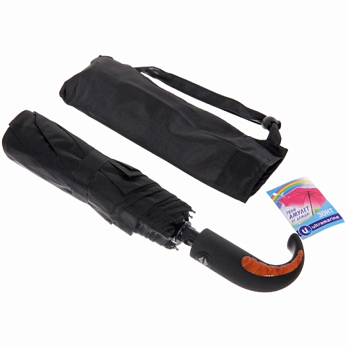 Зонт мужской автомат Ультрамарин - Эстет цвет черный, 8 спиц, d-108см,длина в слож виде 30см_8