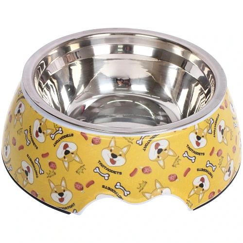 Миска из нержавеющей стали ЛЮБИМЫЙ БРО, корги, 1752275см (наклейка)_3