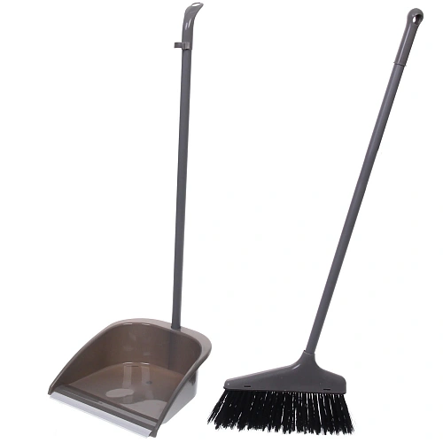 Набор для уборки, щетка для пола с совком Эконом серая WF35_17