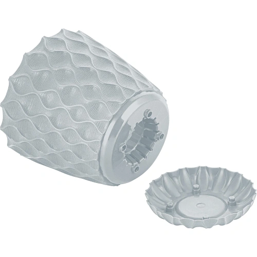 Горшок для цветов пластиковый 1,4л d-14,5см Wave с дренажной сеткой и съемным поддоном, утренний туман_5