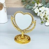 Зеркало настольное в пластиковой оправе "Версаль - Сердце", цвет золото, двухстороннее, 17см.