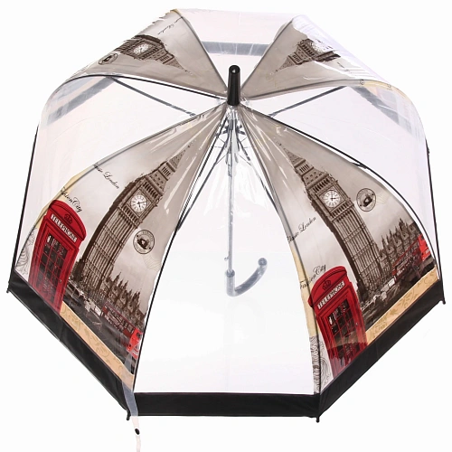 Зонт-трость женский купол Сити, 8 спиц, микс 4 цвета, d-80см, длина в слож виде 82см   _22