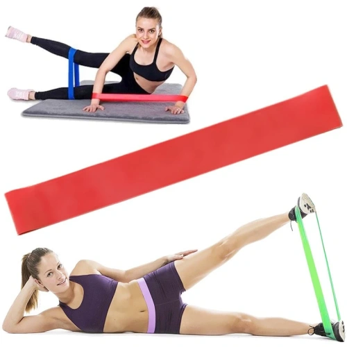 Резинка для фитнеса, эспандер ленточный 0,9*5*30 см (до 18 кг), красный