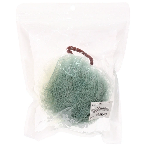 Мочалка нейлоновая Premium - PORTENO, цвет белый  серый, 50гр, (ZIP пакет)_3