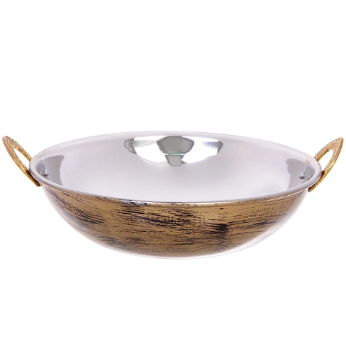 Сковорода Кадхай из нержавеющей стали 20см цвет Антик