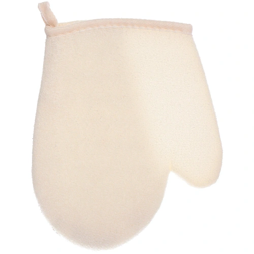 Мочалка - варежка массажная SANTA MONIKA - BOKALLI, цвет белый  серый, 2218см (ZIP пакет)_4