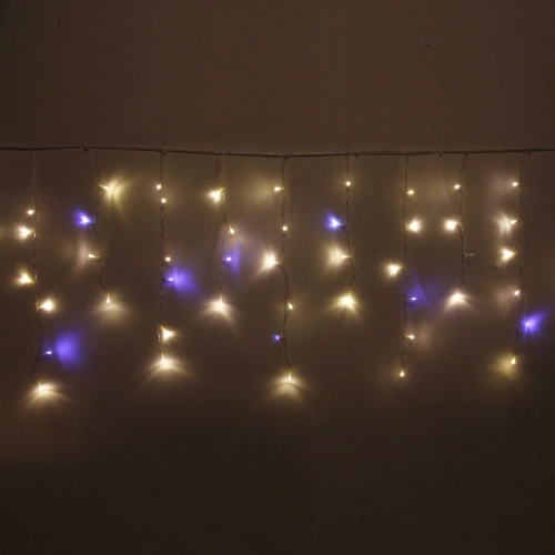 Гирлянда для улицы БАХРОМА "Мерцание" ш5м* в40/60см 180 ламп LED, прозр.пров,1 режим, IP-54, Теплый белый/Белый (возможность соединения)