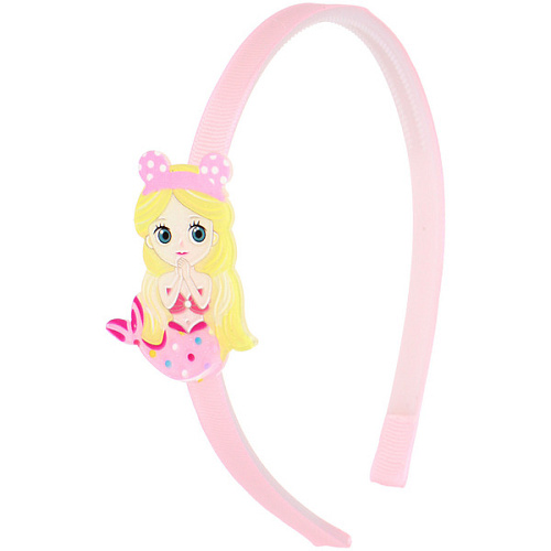 Ободок для волос детский на блистере РОЗОВОЕ ОБЛАКО, русалочка, микс 6 цветов, 1см_22