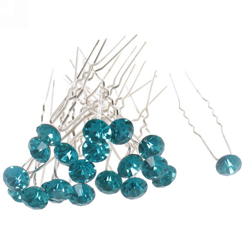 Шпильки для волос в тубе 20шт Hair Beauty, стразик, микс 4 цвета, d-08см_6