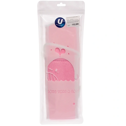 Мочалка для тела ULTRAMARIN AGORA, комбинированная, цвет нежно розовый, 7010см_4