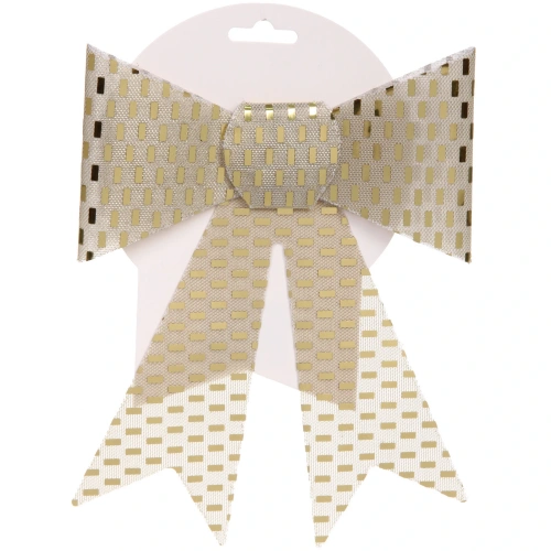 Бант на ёлку "Сияние" 16*21 см, Шампань