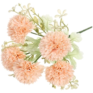 Искусственные цветы "Букет хризантем" 25см 5 цветков персиковые