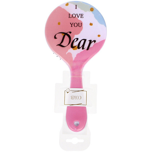 Расческа массажная круглая форма КОЛЛЕКЦИЯ ИМАНИ - АМОР, микс 4 дизайна, 2210см (PVC подвес)_3