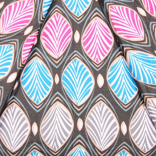 Зонт женский полуавтомат Ultramarine- Маниока, микс 6 цветов, 8 спиц, d-100см, длина в слож виде 28см, голубые цветы_26