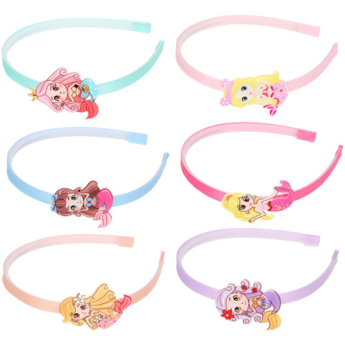Ободок для волос детский на блистере "РОЗОВОЕ ОБЛАКО", русалочка, микс 6 цветов, 1см