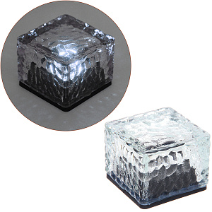 Фонарь садовый "Куб" 7*7*5,5 см, на солнечной батарее, Белый