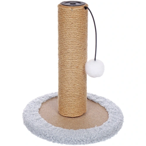 Когтеточка на подставке "Счастливый хвост!, цвет серо-голубой, 18*22см / d-5см