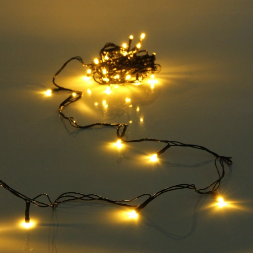 Гирлянда для дома НИТЬ 5 м 36 ламп LED черный пров.,8 реж, IP-20, Теплый белый (ПЕРВАЯ ЦЕНА)