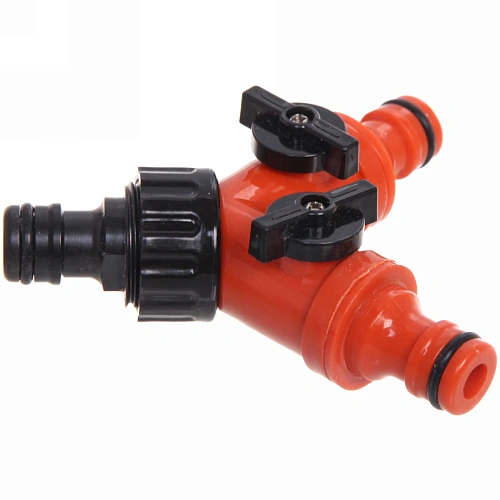 Тройник с 2 кранами штуцерный ДоброСад_16