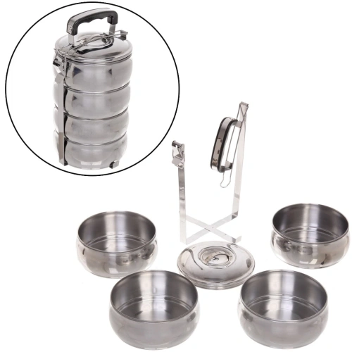 Контейнер для продуктов металлический 13,5*22см 4 уровня, круглый