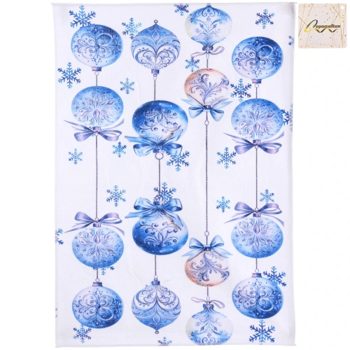 Полотенце кухонное "Winter - Ёлочные шарики" 40*57 см, микрофибра 200 гр/м2
