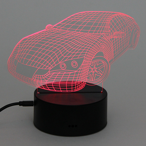 Светильник ночник 3D-Тачка на пластиковой подставке, с включателем USB_5