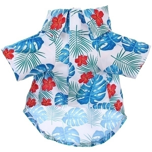 Рубашка для собак и кошек малых и средних пород СТИЛЬНЫЙ БРО, принт пальмовые листья, размер L, (лейбл)_3