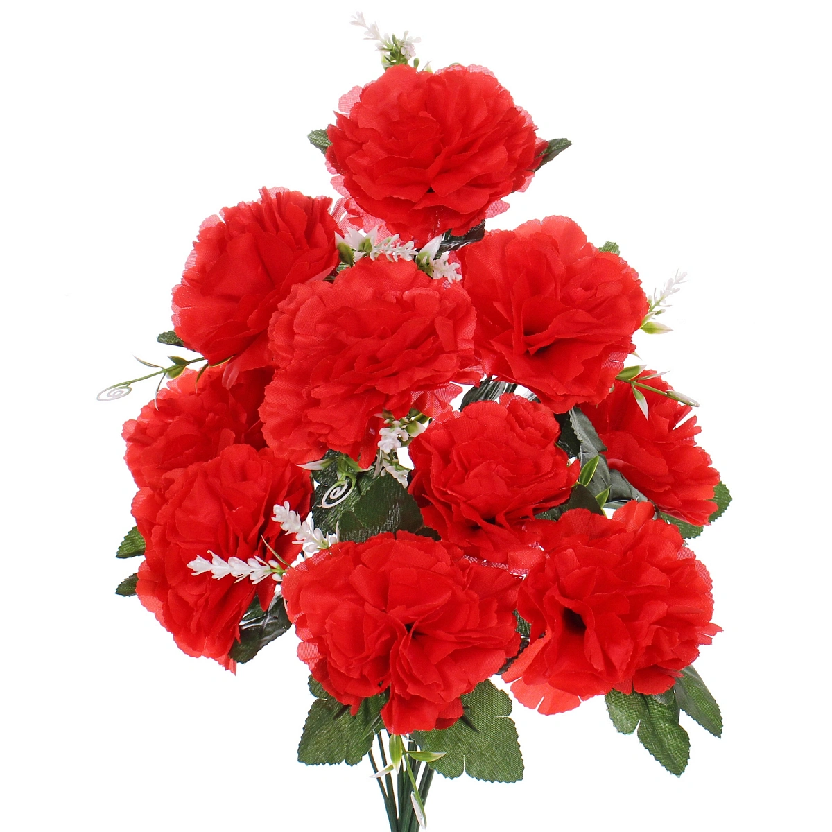 Искусственные цветы "Цветочная мелодия" Гвоздики 50см 10 цветков красные