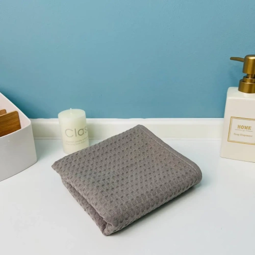 Полотенце вафельное 30*60см "Waffle" плотность 220гр/м, цвет серый 10330