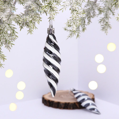 Ёлочные игрушки "Таинственное очарование" Сосульки 10 см (набор 2шт), графит