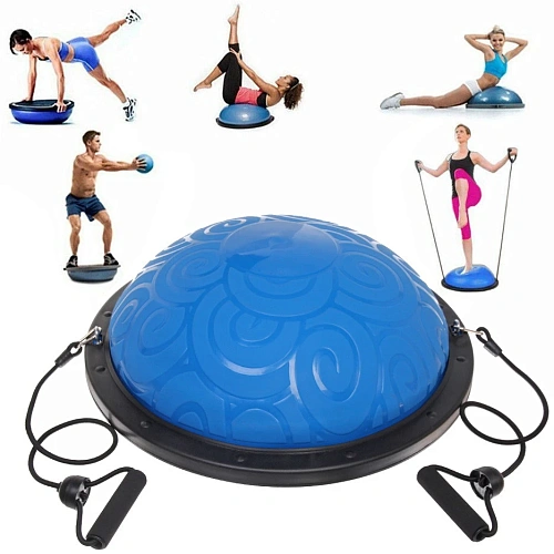 Балансировочная платформа "Classic" 59 х18 см (в комплекте насос и 2 эспандера трубчатых), голубой