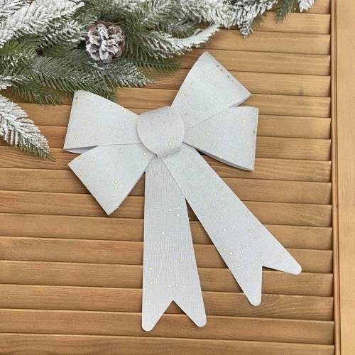 Бант на ёлку "Зимнее волшебство" 22*28 см, Серебро