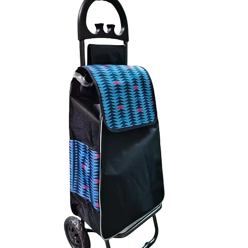 Тележка хозяйственная с сумкой (96*26*36см, колеса 15.5см,груз. до 30 кг.) ёлочка DC307GG