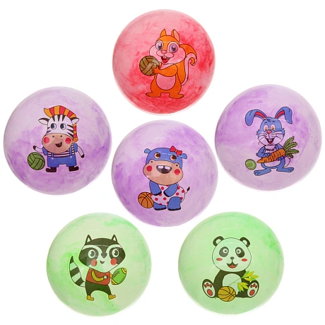 Мяч 22 см "Зверята с мячиком", (50г)