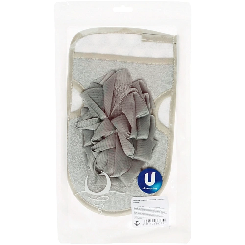 Мочалка - варежка с нейлоном Premium - Paradise, цвет серый, 2214см  (ZIP пакет)_7