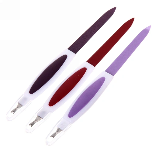 Пилка для ногтей металлическая в пакете Ультрамарин - Забота, с триммером, цвет микс, 16см_3