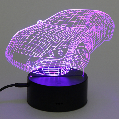 Светильник ночник 3D-Тачка на пластиковой подставке, с включателем USB_9