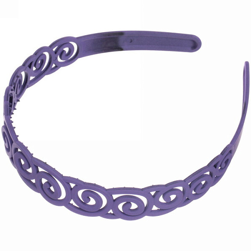 Ободок для волос пластиковый Province - Emily, вензеля, микс 6 цветов, 2,5 см_7