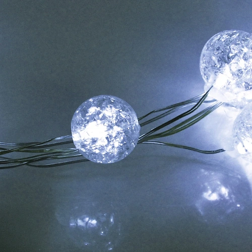 Гирлянда для дома Жемчужина на батарейках 2,0 м 20 ламп LED, d-1 см, 3 реж, IP-20, Белый_3