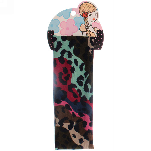 Повязка на голову Britney Room, принт леопард, микс 4 цвета 207см_6