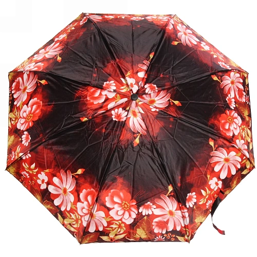 Зонт женский полуавтомат Ультрамарин - Венера, микс 6 цветов, 8 спиц, d-100см, длина в слож виде 28см, голубые цветы_9