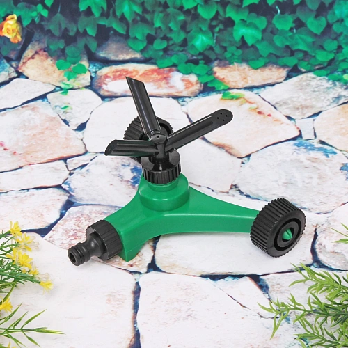 Разбрызгиватель Всплеск горизонтальный, круговой, 3 лейки, на колесах ДоброСад_5